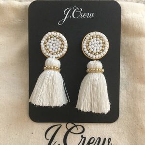 J. Crew Beaded Tassel Earrings